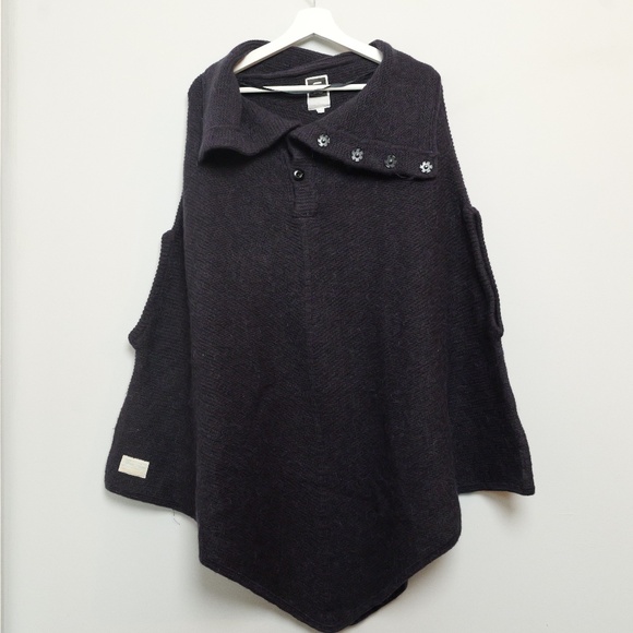 G-STAR RAW Mono Poncho KNIT S/LESS Womens X SMALL Loose Jacket, Navy - Picture 1 of 12